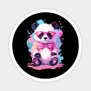 Cute Baby Panda Bear Chibi Style Color Splash Design Magnet